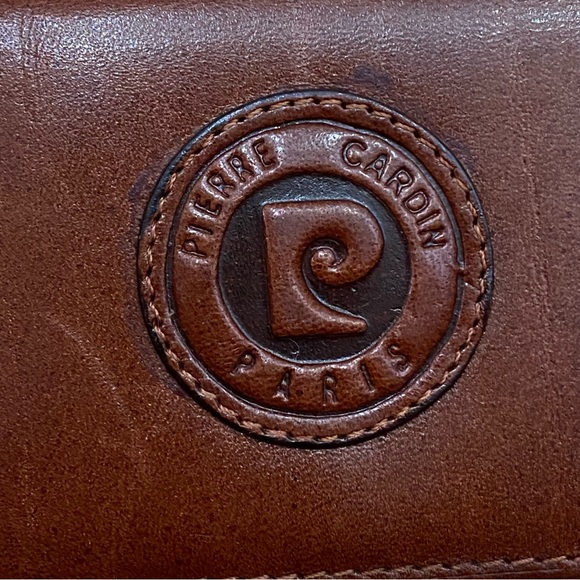 PIERRE CARDIN Paris Brown Leather Clutch Coin Purse Bifold Wallet - Picture 12 of 12